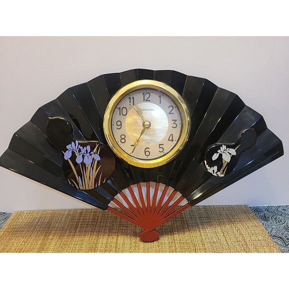 Vintage Japan Fan Wall Clock Atomic Age Quartz Mid Century Modern WORKS - Picture 1 of 9